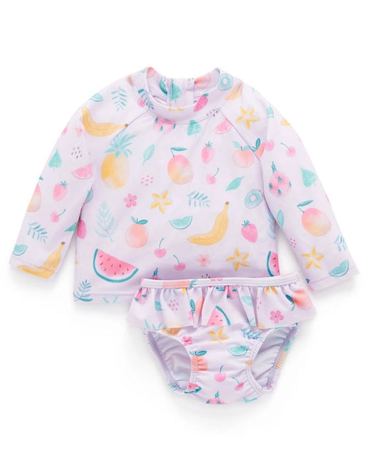 Purebaby Printed Long Sleeve Rashie Set - Fruity Print