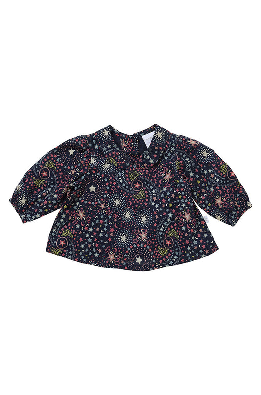 Marquise Baby Girls Starlight Poplin Swing Top - Blue