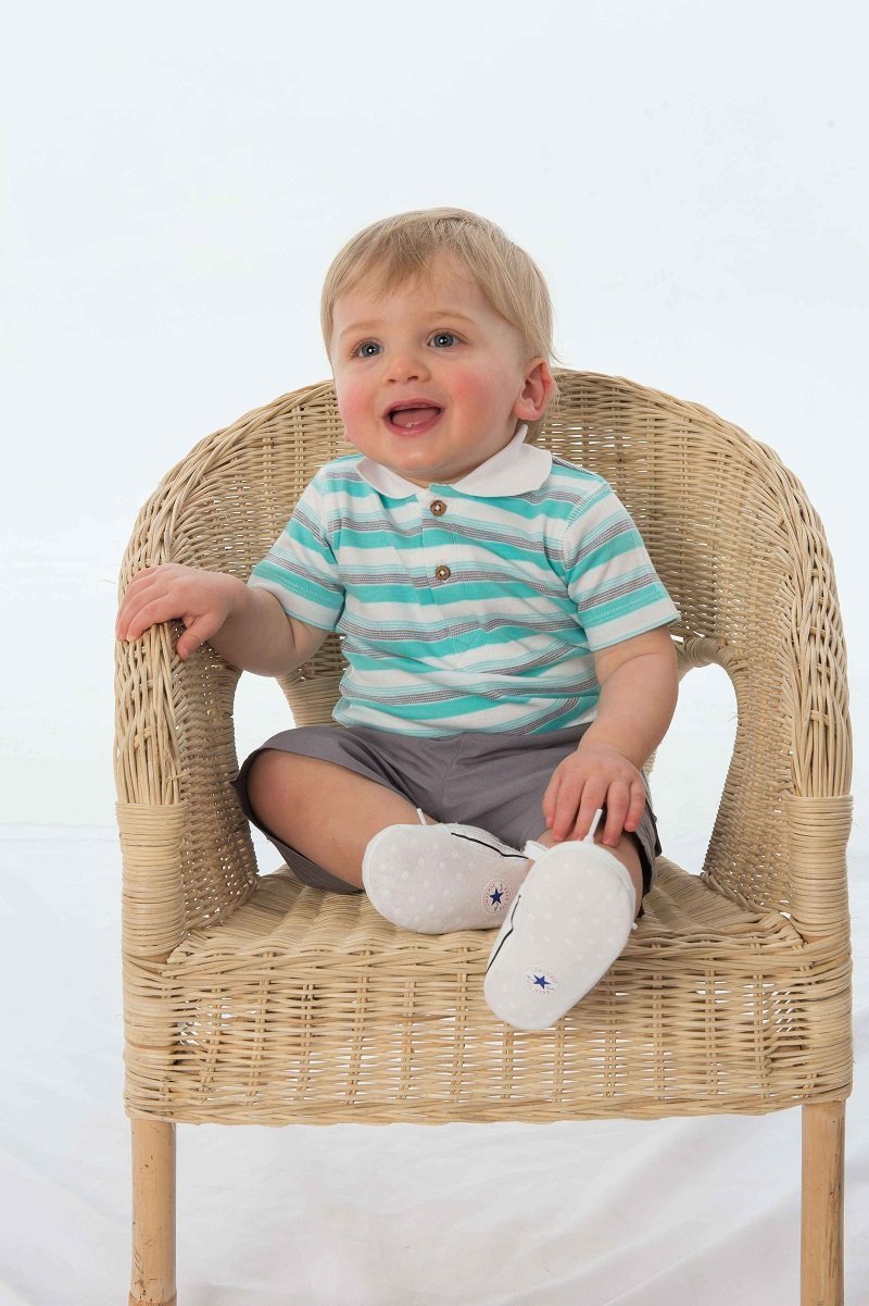 Tiny Twig Organic Polo Tee - Space Stripes