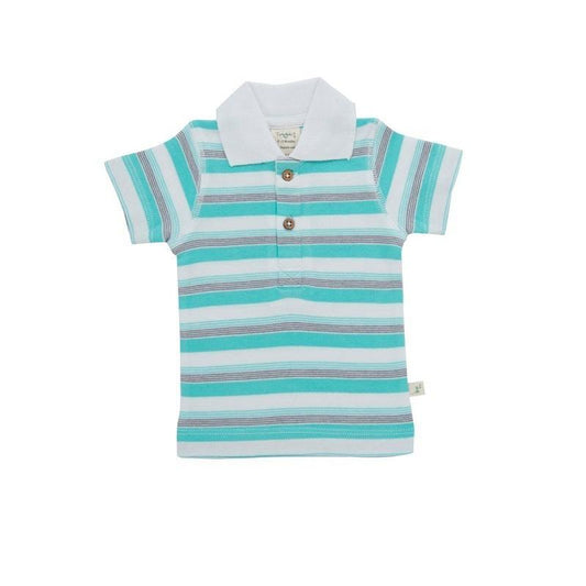 Tiny Twig Organic Polo Tee - Space Stripes