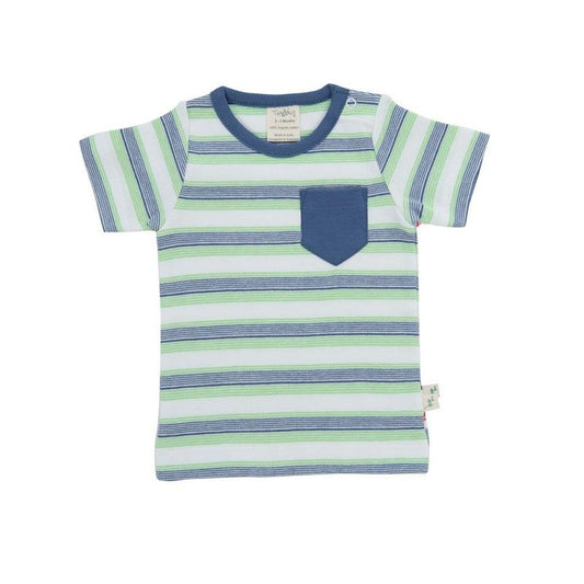 Tiny Twig Organic Round Neck Tee - Cactus Stripes